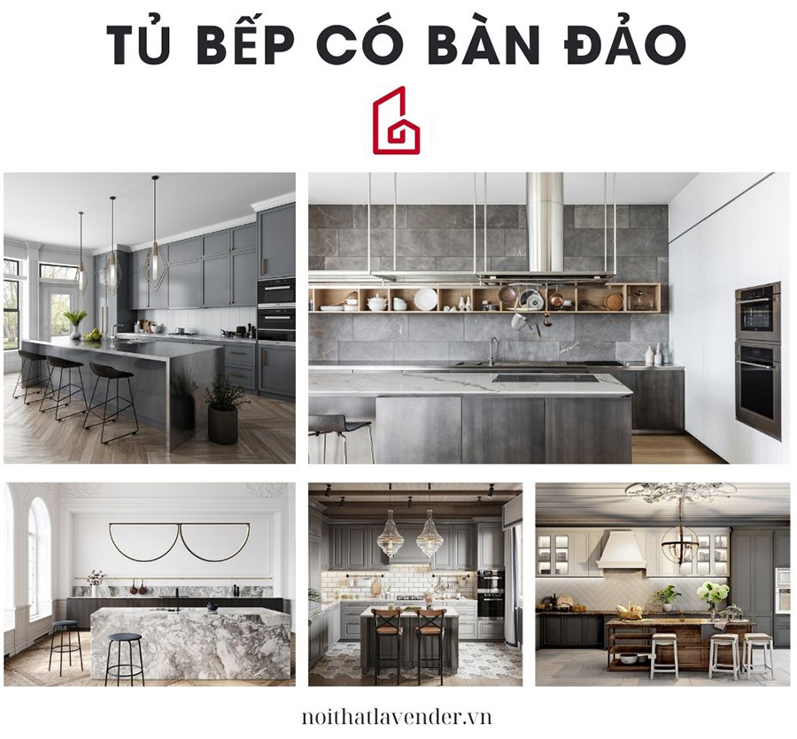 Tủ bếp có bàn đảo