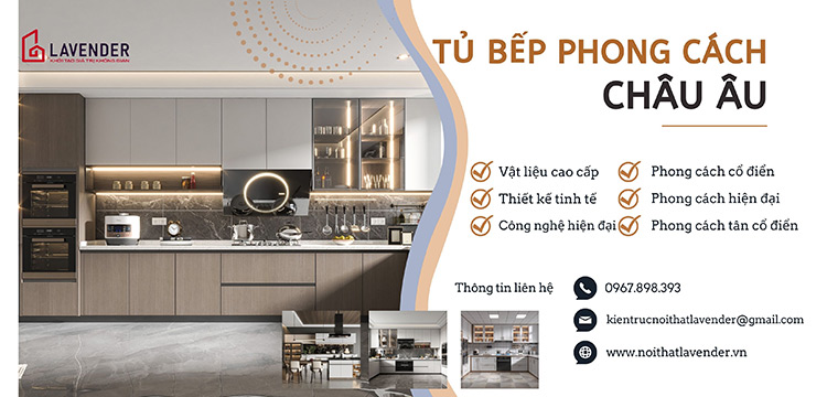 Thiết Kế Tủ Bếp Biệt Thự Phong Cách Châu Âu