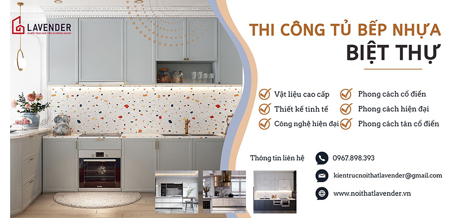 Tủ Bếp Nhựa Acrylic Cho Biệt Thự