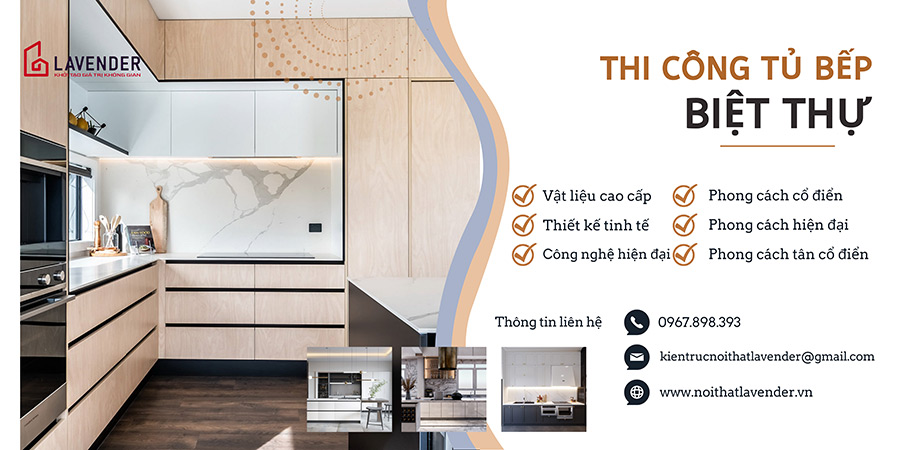 Thiết Kế Tủ Bếp Biệt Thự Phong Cách Hiện Đại