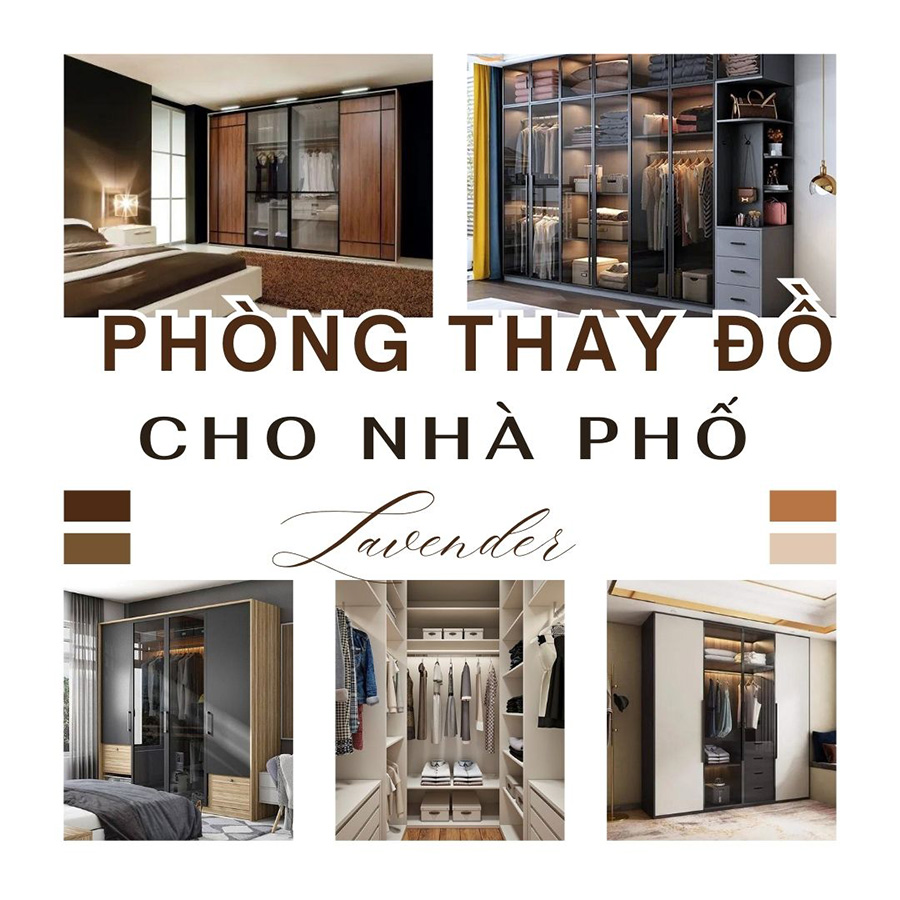 Thi công phòng thay đồ cho nhà phố